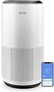 LEVOIT Air Purifiers for Home Large Room Up to 1980 Ft² in 1 Hr With Air Quality Monitor, Smart WiFi and Auto Mode, 3-in-1 Filter Captures Pet Allergies, Smoke, Dust, Core 400S/Core 400S-P, White