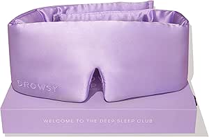 DROWSY Silk Sleep Mask. Face-Hugging, Padded Silk Cocoon for Luxury Sleep in Total Darkness. (Lavender Haze)