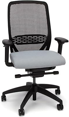 HON Nucleus Black Office Chair Ergonomic Suspended Seat Mesh Back Computer Desk Chair for Home Office, Task Work - Synchro-Tilt Recline, Swivel Wheels, Adjustable Lumbar Support & Armrests