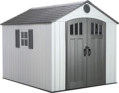 Lifetime 60202 8 x 10 Ft. Outdoor Storage Shed, Gray