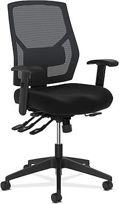 HON Crio High-Back Task Chair -Mesh Back Computer Chair with Asynchronous Control for Office Desk, in Black (HVL582)