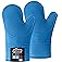 Gorilla Grip Heat and Slip Resistant Silicone Oven Mitts Set, Soft Cotton Lining, Waterproof, BPA-Free, Long Flexible Thick G