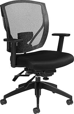 Atwater Mesh MidBack MultiAdjustment Task Chair Black Mesh Fabric Seat/Black Mesh Back/Black Frame