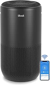LEVOIT Air Purifiers for Home Large Room Up to 1980 Ft² in 1 Hr With Air Quality Monitor, Smart WiFi and Auto Mode, 3-in-1 Filter Captures Pet Allergies, Smoke, Dust, Pollen, Core 400S, Black