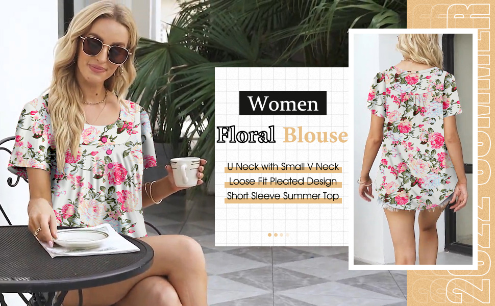 Womens Floral Blouse Shirts