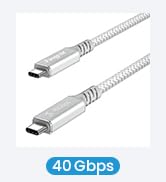 Fasgear Thunderbolt 3 Cable 6.5 FT, 40Gbps/ 100W (5A) Charging/ 5K@60Hz USB-C Nylon Braided Cord 