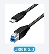 Fasgear USB C to USB B 3.0 Cable 3ft: USB 3.0 Type C to Type B Printer Cable Nylon Braided Compat...