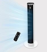 LEVOIT Tower Fan for Bedroom, 25ft/s Velocity 28dB Bladeless Oscillating Fan with 90°, Remote Con...