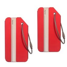 red luggage tags