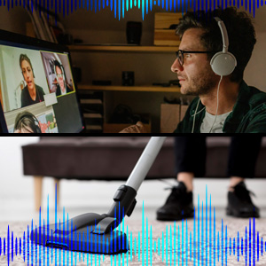 noiseclean working to remove static background noise for productive work calls