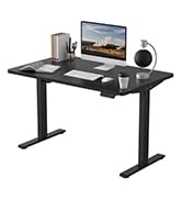 FLEXISPOT EN1 Essential Height Adjustable Desk Black 48 x 30 Inches Whole-Piece Desktop Sit Stand...