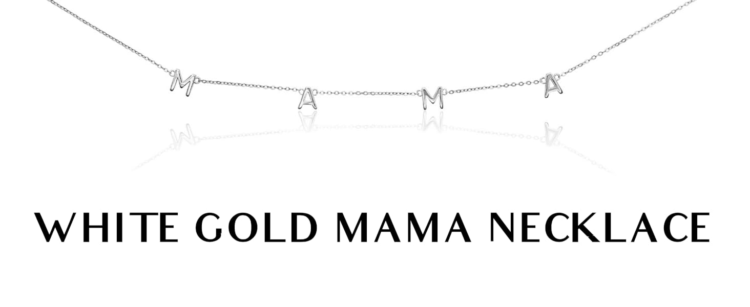 white gold mama necklace gifts for mom 