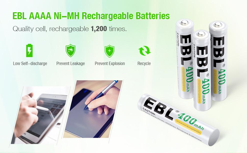EBL AAAA Ni-MH Rechargeable Batteries 4-Count