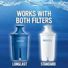 replacement filters;brita longlast;plastic water pitcher;bpa free;water filtration;filter that lasts