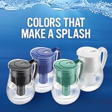 water pitcher colors;blue;green; white;brown;black;water filtration pitcher;purifying