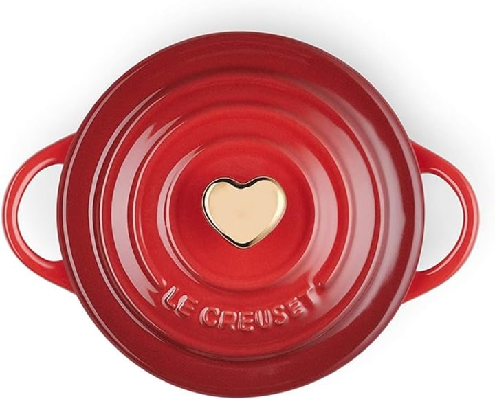 Le Creuset Mini Round Cocotte with Gold Heart Knob