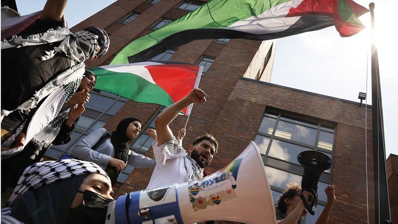 Les manifestations en faveur de la Palestine se multiplient dans les campus universitaires, comme ici à Washington début mai.