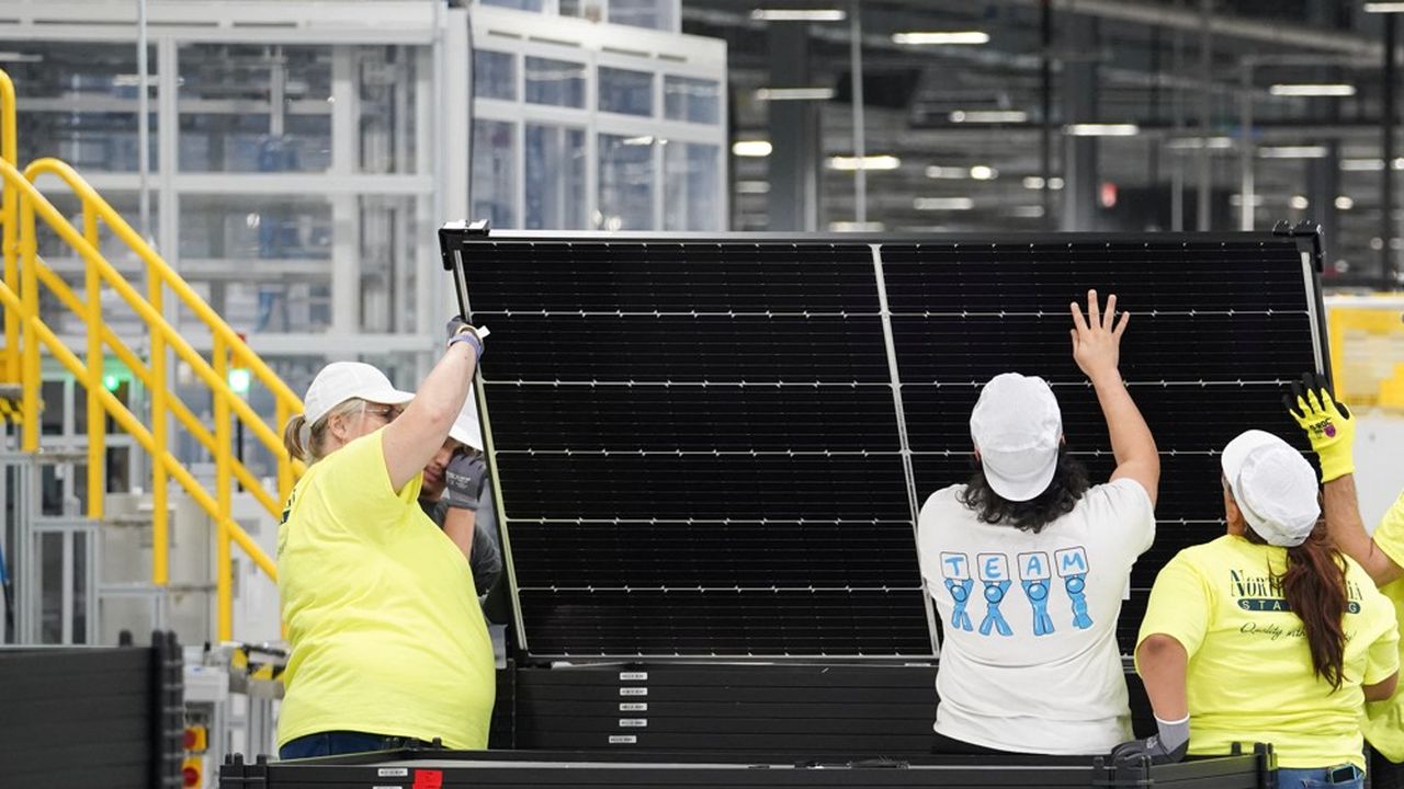 Une usine de panneaux solaires à Dalton, en Géorgie, aux Etats-Unis.