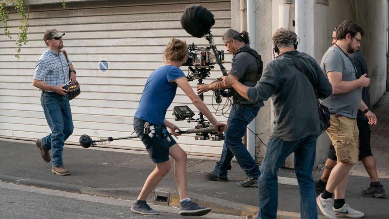 Une scène de tournage à Marseille du film « Stillwater » avec Matt Damon en 2020.
