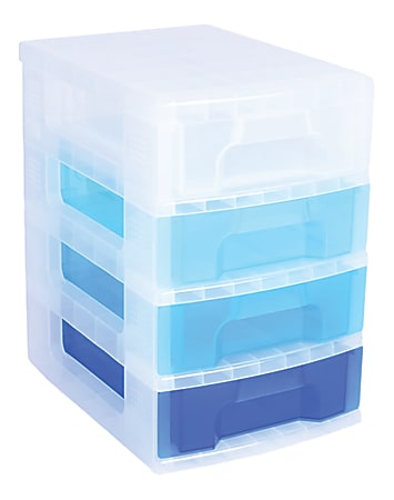 Really Useful Box® Plastic 4-Drawer Storage Tower, 7