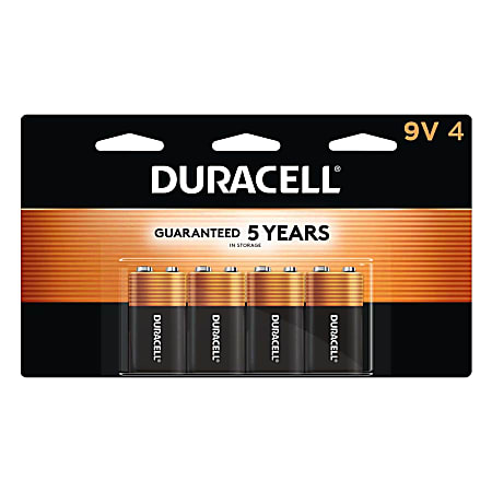 Duracell Coppertop 9-Volt Alkaline Batteries, Pack Of 4,