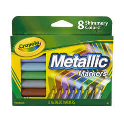 Crayola® Metallic Markers, Bullet Point, Assorted Colors, Pack Of 8