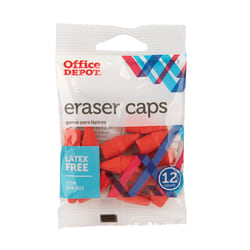 Office Depot® Brand Eraser Caps, Red, Pack Of 12 Eraser Caps