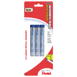 Pentel® Quicker Clicker™ Eraser Refills, Pack Of 15