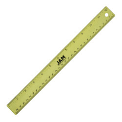 JAM Paper® Non-Skid Stainless-Steel Ruler, 12&quot;, Lime Green