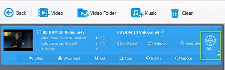Click Option on VideoProc Converter