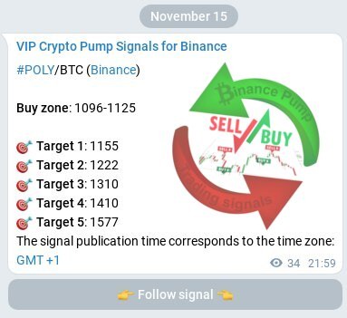 Signál o nadcházející pumpě mince POLY spárované s BTC