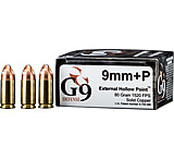 Image of G9 Defense 9mm +P 80 Grain Hollow Point Brass Cased Pistol Ammunition