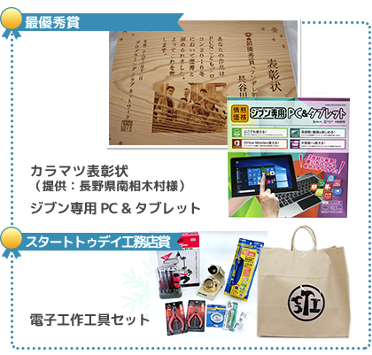 副賞：図書カード20,000円分、電子工作工具セット