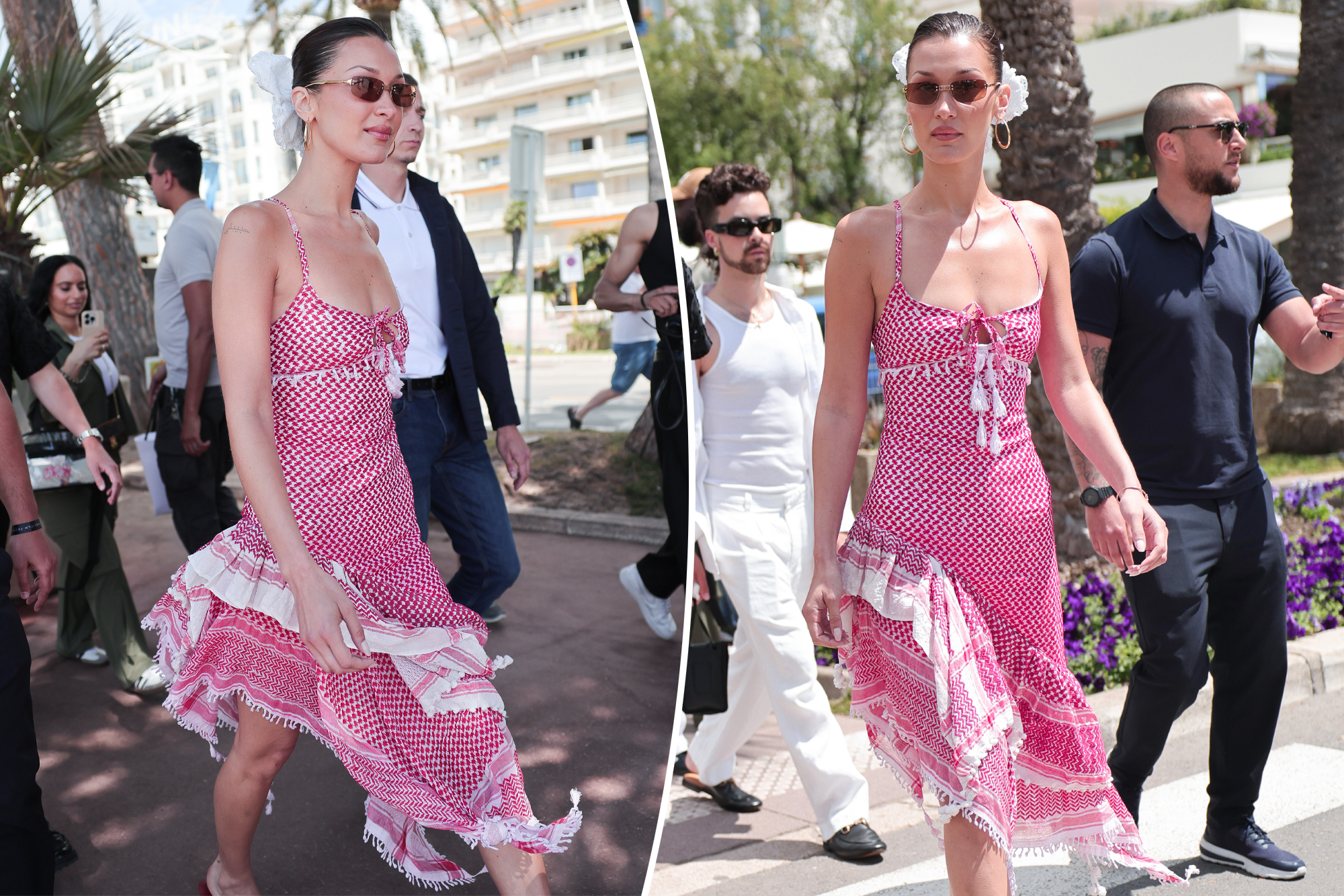 Bella Hadid makes a statement in keffiyeh dress at Cannes: ‘Free Palestine forever’