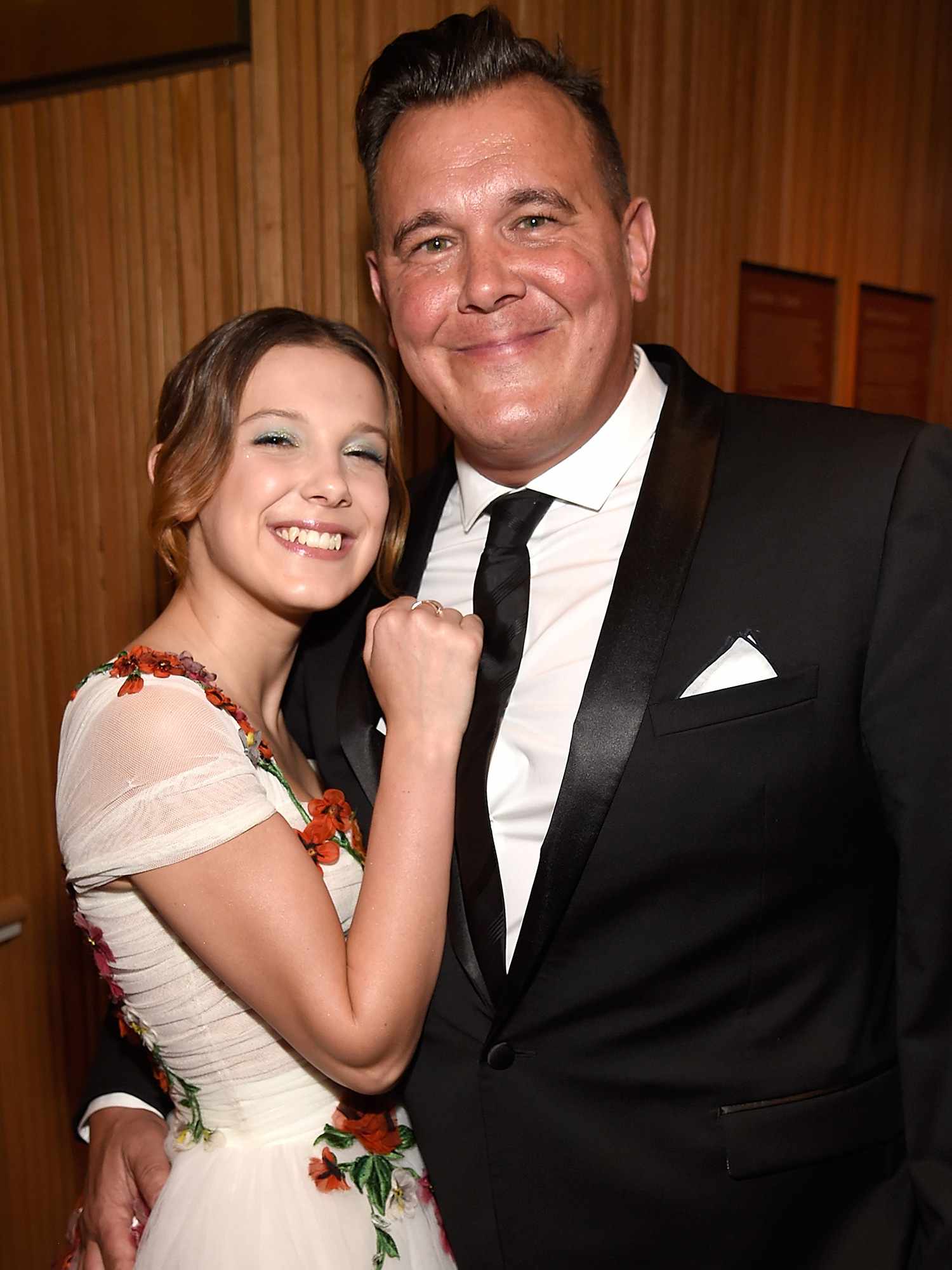 Millie Bobby Brown and Robert Brown at the 2018 Time 100 Gala.