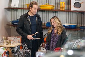 John Corbett and Sarah Jessica Parker are seen on the set of "And Just Like That" in New York City