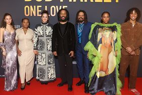 Judah Victoria Marley, Justice Marley, Orly Marley, Ziggy Marley, Rohan Marley, Zuri Marley and Gideon Marley attend the Paris Premiere of "Bob Marley: One Love" on February 01, 2024, in Paris, France. 