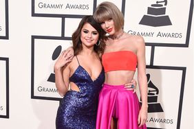 Selena Gomez and Taylor Swift arrives at the The 58th GRAMMY Awards at Staples Center on February 15, 2016 in Los Angeles City.
