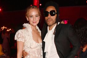 Jennifer Lawrence and Lenny Kravitz attend the 2024 Vanity Fair Oscar Party Hosted By Radhika Jones at Wallis Annenberg Center for the Performing Arts 