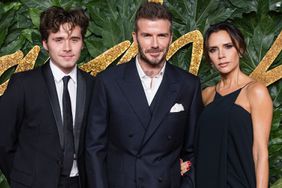 Brooklyn Beckham, David Beckham and Victoria Beckham arrive at The Fashion Awards 2018