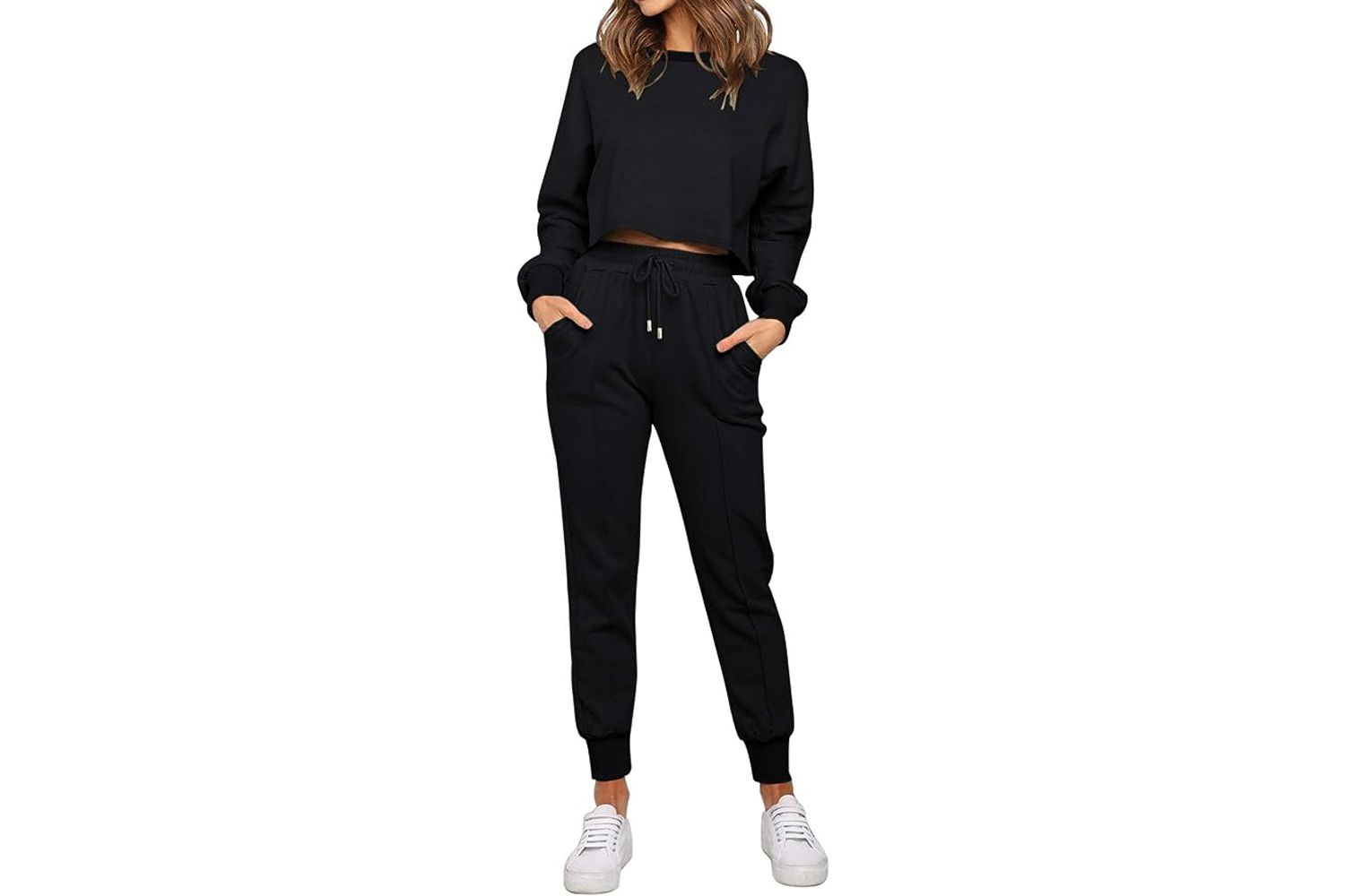 Amazon ZESICA Women's Long Sleeve Crop Top and Pants Pajama Sets