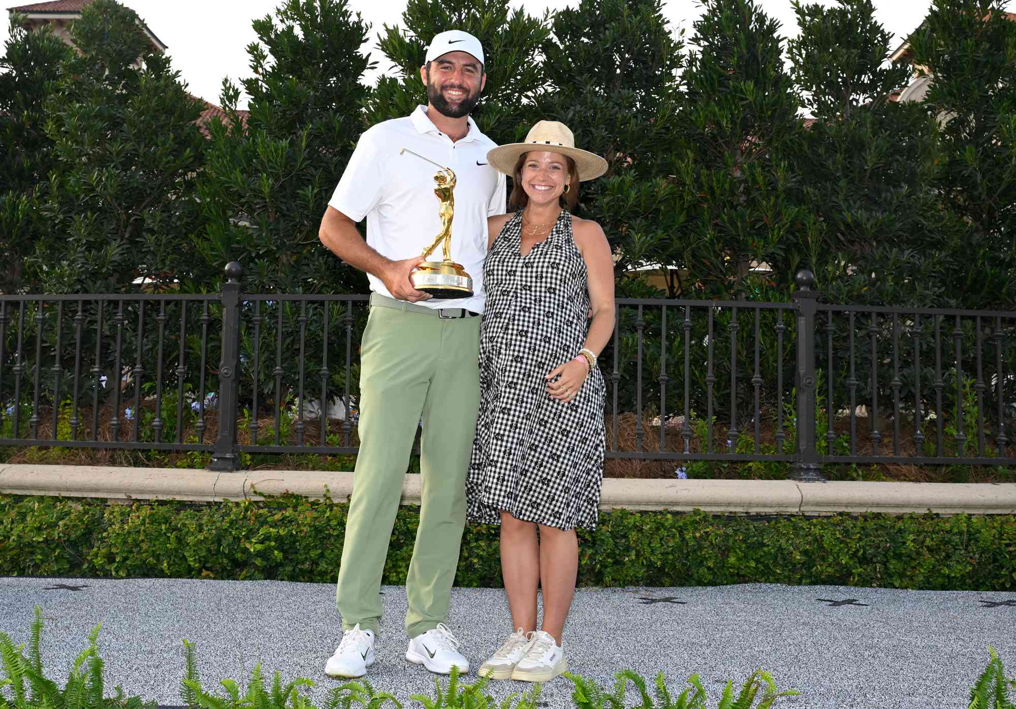 Scottie Scheffler of the United States poses with the PLAYERS Championship