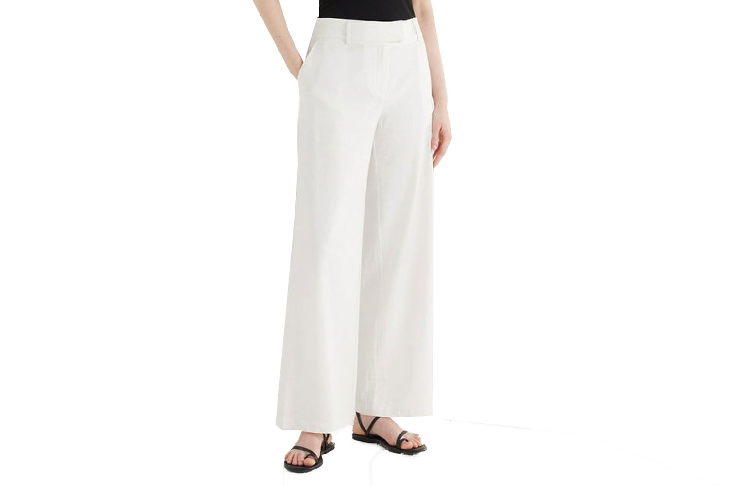 Walmart Scoop Women's Tailored Linen Blend Pants with Wide Leg, Sizes 0-18, 31.5ââ Inseam