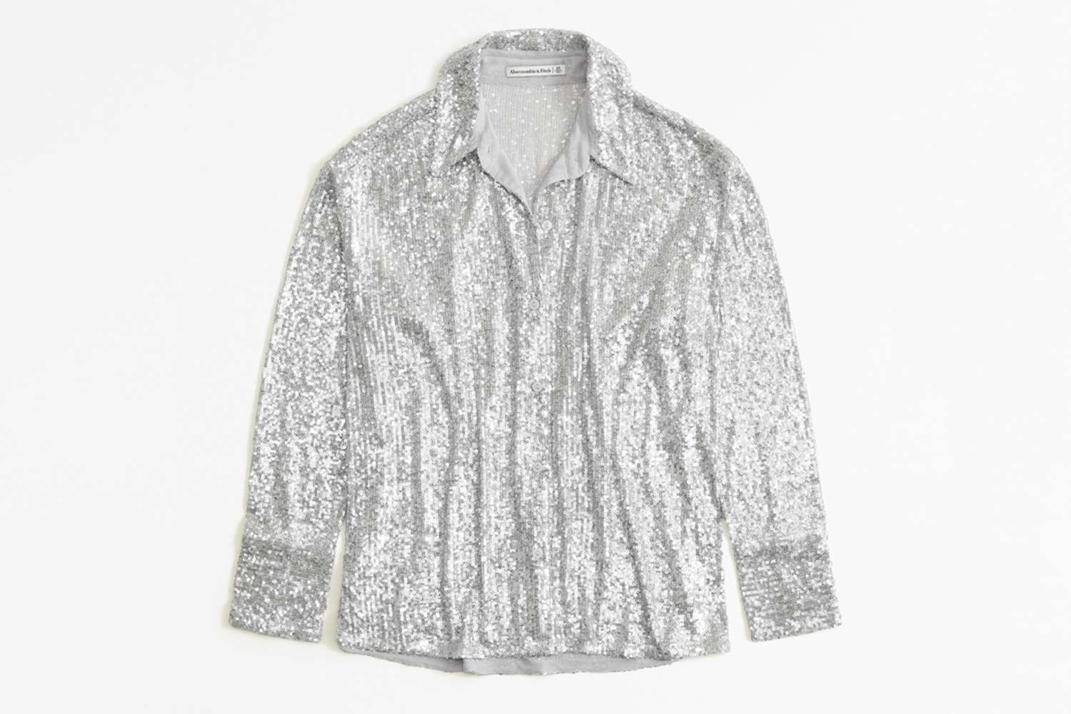 Abercrombie & Fitch Long-Sleeve Sequin Button-Up Shirt