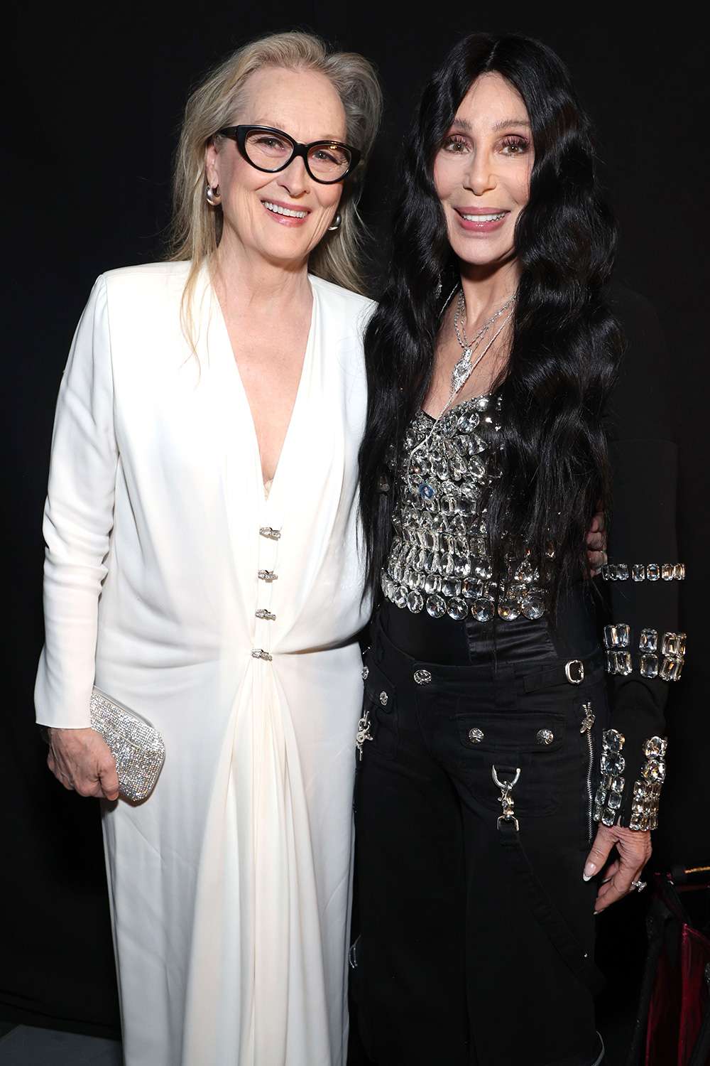 Meryl Streep and Cher attend the 2024 iHeartRadio Music Awards at Dolby Theatre in Los Angeles, California on April 01, 2024