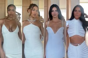 Kim Kardashian, Kendall Jenner, Lori Harvey and Hailey Bieber Celebrate July 4th in Matching White Outfits