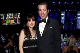 Zooey Deschanel and Jonathan Scott attend the Elton John AIDS Foundation's 32nd Annual Academy Awards Viewing Party on March 10, 2024 in West Hollywood, California