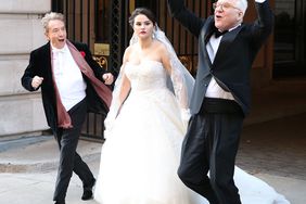 Selena Gomez, Wearing A Wedding Gown, Martin Short And Steve Martin Film And Only Murders In The Building In New York City
