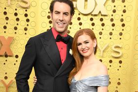 Sacha Baron Cohen and Isla Fisher arrive at the 71st Emmy Awards on September 22, 2019 in Los Angeles, California