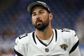 Jacksonville Jaguars place kicker Brandon McManus (10) is seen during the first half of an NFL preseason football game against the Detroit Lions in Detroit, Michigan USA, on Saturday, August 19, 2023
